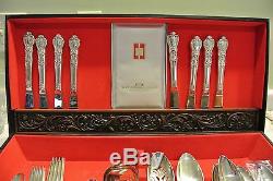 Vintage 1847 Rogers Bros Heritage Silver Plate Set 52 pieces Tarnish Free Case