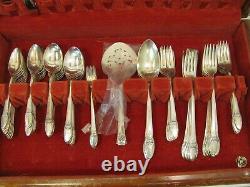 Vintage 1847 Rogers Bros Is Silver Plate Silverware First Love Set 66 Piece