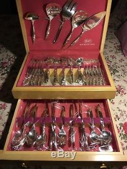 Vintage 1847 Rogers Bros Pc Flair Silverware Set Serving for 16 plus extras