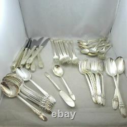 Vintage 1847 Rogers Bros Silver Plated Flatware Set Craft Lot First Love 51 Pcs