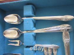 Vintage 1847 Rogers Bros Silver plate first love flatware set with case 102 pc