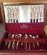 Vintage 1847 Rogers Bros. Silverware set First Love 43 pieces with wooden Chest