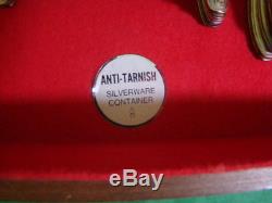 Vintage 1847 Rogers Bros silverware set 65 pieces PLUS ANTI TARNISH WOODEN BOX