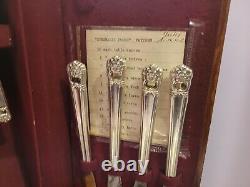 Vintage 1847 Rogers Brothers Silverware Set 102 Piece Wood Case Eternally Yours