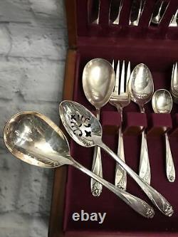Vintage 1847 Rogers Silverplate FLATWARE SET Daffodil Pattern Service for 8 SFB