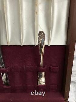 Vintage 1847 Rogers Silverplate FLATWARE SET Daffodil Pattern Service for 8 SFB