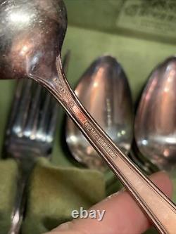 Vintage 1925 Triumph 1881 Rogers Oneida Silverplate Flatware Set for 12 with Box