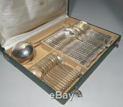 Vintage 1950's French Christofle, Silver Plate Flatware Set, Villeroy, 37 pcs