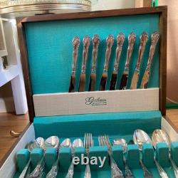 Vintage 1953 GORHAM 60 Piece Silver Plate Service for 8 New Elegance Flatware