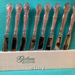 Vintage 1953 GORHAM 60 Piece Silver Plate Service for 8 New Elegance Flatware