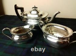 Vintage 3 piece silver plated tea set shefield made