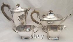 Vintage 4 Piece Silver Plated Tea Set Celtic Dragon Design