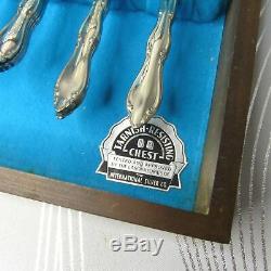 Vintage 50pc International Silver Stainless Steel Flatware Set for 8 with Case