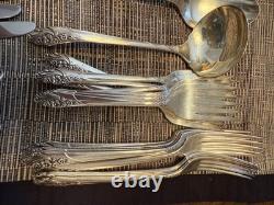 Vintage 54 Piece Oneida Community EVENING STAR Silverplate Flatware Set C