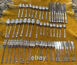 Vintage 57 Pieces 8 Place Setting Oneida Community Coronation Stainless Flatware
