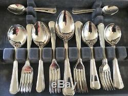 Vintage 60 piece, 8-place Silver-Plate Sheffield Cutlery with Bead edging in box