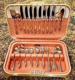 Vintage COMMUNITY ONEIDA Plate Silverware Forks Knives Spoons Set 62 Pieces Box