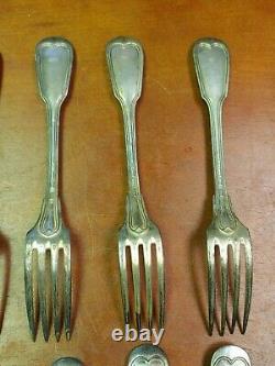 Vintage Christofle Silverplated Spoons & Forks Set Of 14 Pieces 8