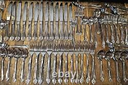 Vintage DJ Silverplate Flatware Japan 64 Marquis Pattern Fan Tip Design Korea