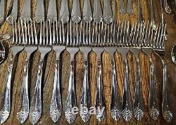 Vintage DJ Silverplate Flatware Japan 64 Marquis Pattern Fan Tip Design Korea