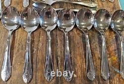 Vintage DJ Silverplate Flatware Japan 64 Marquis Pattern Fan Tip Design Korea