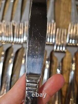 Vintage DJ Silverplate Flatware Japan 64 Marquis Pattern Fan Tip Design Korea