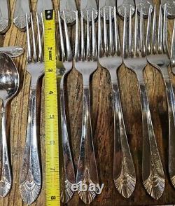 Vintage DJ Silverplate Flatware Japan 64 Marquis Pattern Fan Tip Design Korea