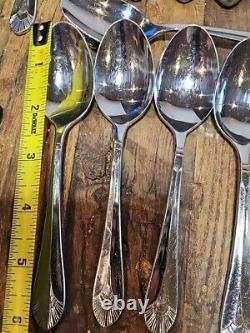 Vintage DJ Silverplate Flatware Japan 64 Marquis Pattern Fan Tip Design Korea