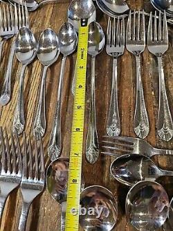 Vintage DJ Silverplate Flatware Japan 64 Marquis Pattern Fan Tip Design Korea