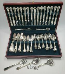 Vintage F. B. Rogers American Chippendale Silverplate Flatware Set with Wood Case