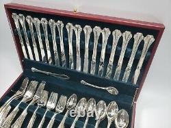 Vintage F. B. Rogers American Chippendale Silverplate Flatware Set with Wood Case