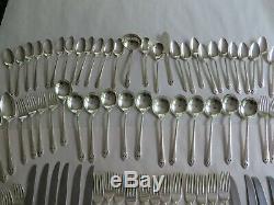Vintage Flatware Set for 12 Holmes & Edwards Inlaid Silverplate Lovely Lady 1937