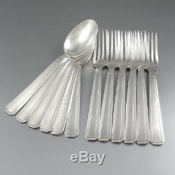Vintage French Art Deco Silver Plate Flatware Set, 90 Grams Heavy Silver Plating