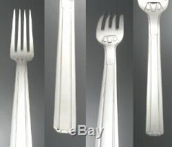 Vintage French Art Deco Silver Plate Flatware Set, 90 Grams Heavy Silver Plating