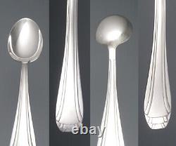 Vintage French Art Deco Silver Plate Flatware Set Forks & Spoons, André Caploun