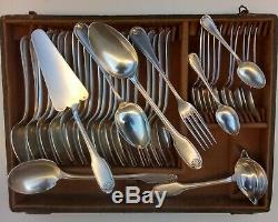 Vintage French Christofle Alfenide Silver Plated Flatware Set 40 PCS With Box