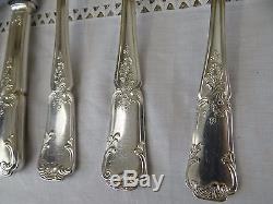 Vintage French Louis XV Style Silverplate Flatware Set for 12 89 pcs -Flowers