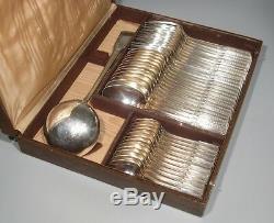 Vintage French SFAM Neoclassic / Empire Style, Silver Plate Flatware Set, 37 pcs
