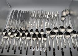 Vintage HARMONY William A. Rogers Silver-plated Silverware Set of 50