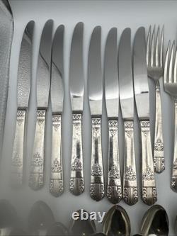 Vintage HARMONY William A. Rogers Silver-plated Silverware Set of 50