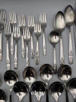Vintage HARMONY William A. Rogers Silver-plated Silverware Set of 50