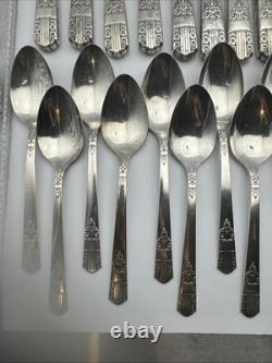 Vintage HARMONY William A. Rogers Silver-plated Silverware Set of 50