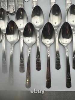 Vintage HARMONY William A. Rogers Silver-plated Silverware Set of 50