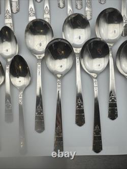 Vintage HARMONY William A. Rogers Silver-plated Silverware Set of 50