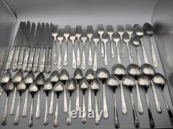 Vintage HARMONY William A. Rogers Silver-plated Silverware Set of 50