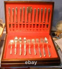Vintage HEIRLOOM SILVER-PLATE SET Service for 12 w CHEST LONGCHAMPS