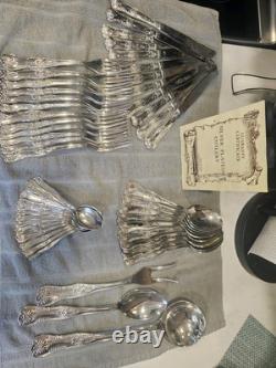 Vintage Italian Silver-Plated Flatware Set (51 Pc) Baroque Ornate Italy