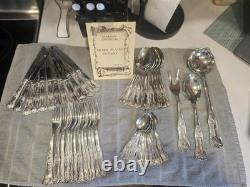 Vintage Italian Silver-Plated Flatware Set (51 Pc) Baroque Ornate Italy
