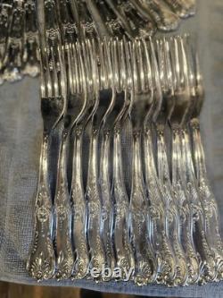 Vintage Italian Silver-Plated Flatware Set (51 Pc) Baroque Ornate Italy