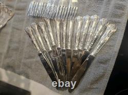 Vintage Italian Silver-Plated Flatware Set (51 Pc) Baroque Ornate Italy